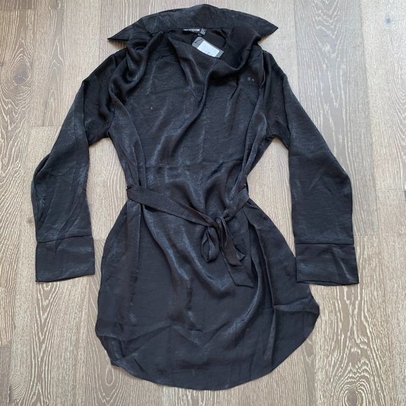 First Distraction The Label satin dress in black - Picture 1 of 6